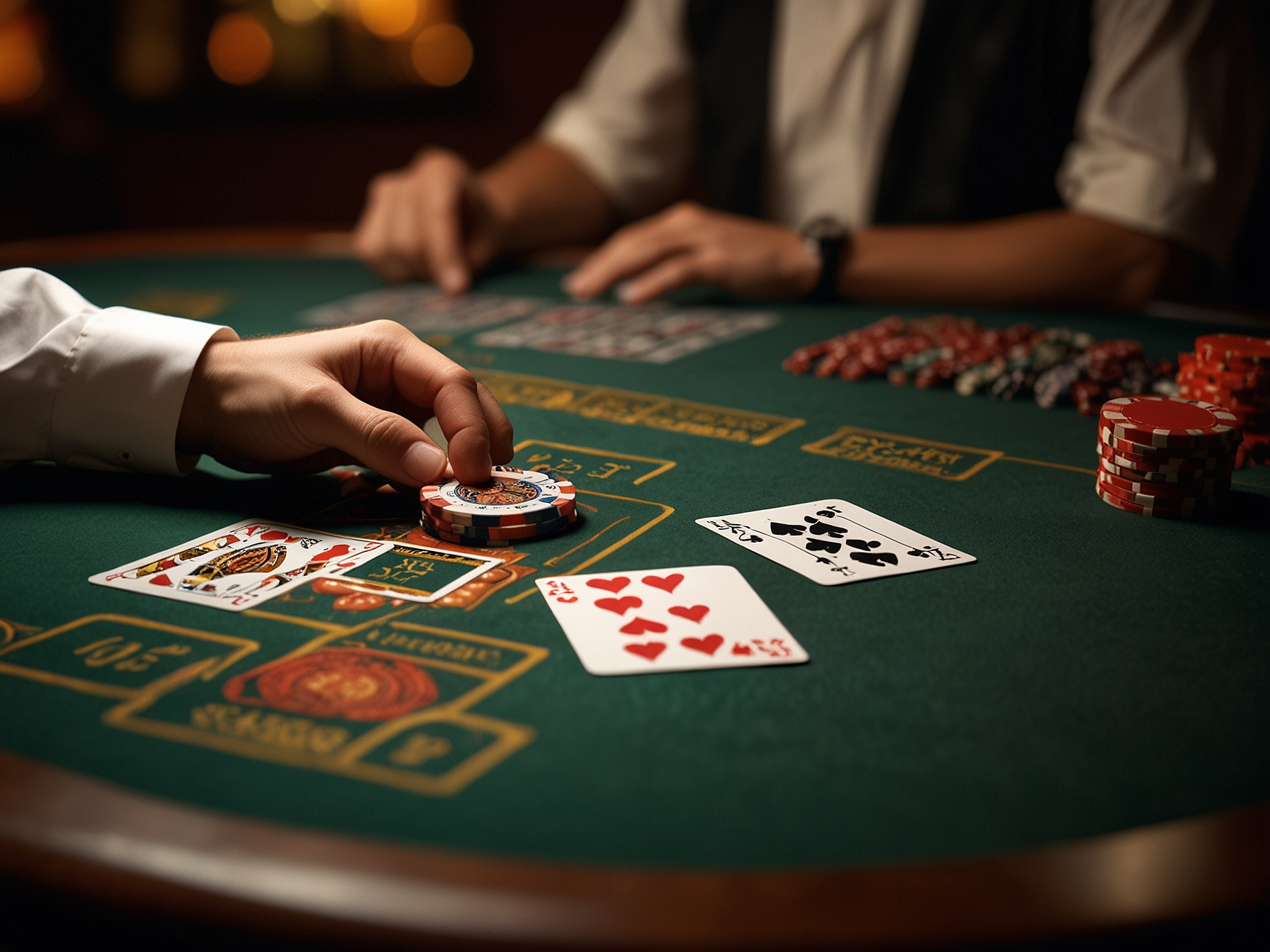 Live dealer studio with professional dealer