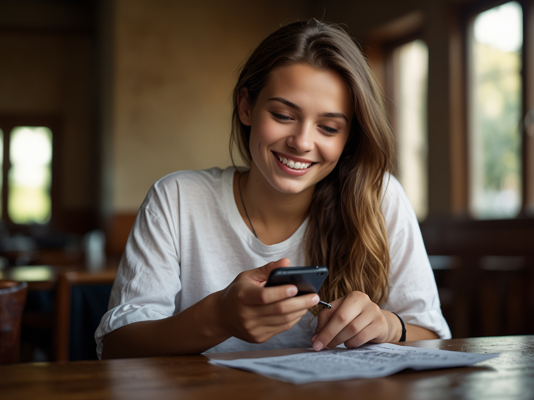 Happy player completing registration on mobile
